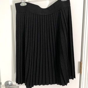 Halston Heritage metallic knit pleated skirt